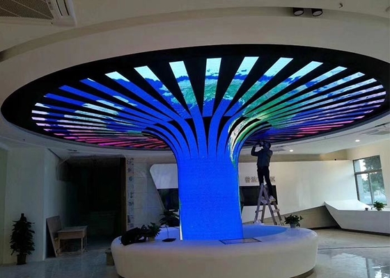 Bảng điều khiển màn hình Led linh hoạt 1R1G1B P3 Trong nhà tròn cong tròn mềm