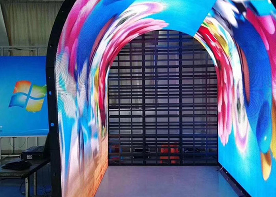 Nền lối đi màn hình LED RGB cong bên trong hình dạng tùy chỉnh
