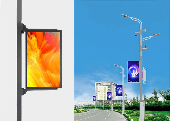 Street Smart Light Pole màn hình LED hai/một bên 4G Network Control