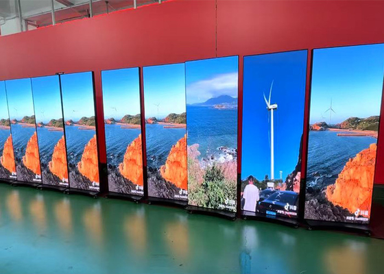 Trung tâm mua sắm Digital Information Sign Di động LED Poster Screen Khung kim loại